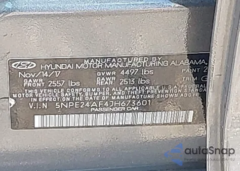 2018 Hyundai Sonata Se from USA, damaged, VIN 5NPE24AF4JH673601